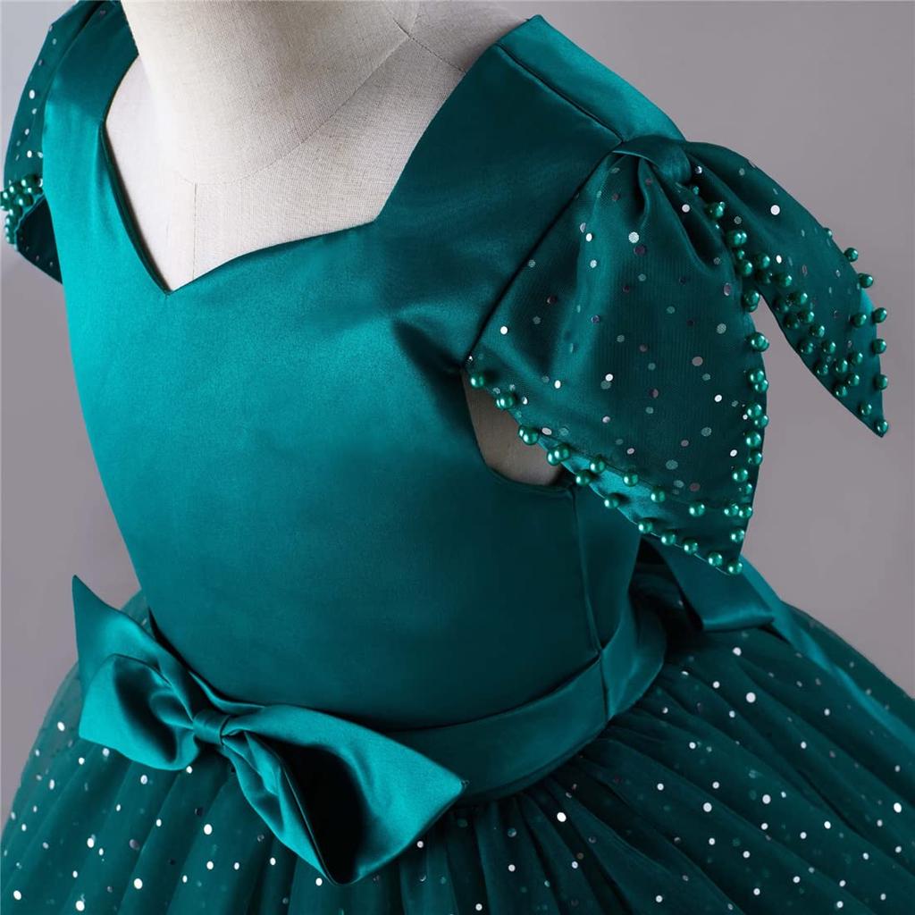 VIISEN Концертное платье для фортепиано Длинное Юношеское Элегантное Официальное Платье с Подходящее по Размеру Детское Платье, Платье для Девочек, Платье, Лента, Сцена, Концерты, Свадьбы,