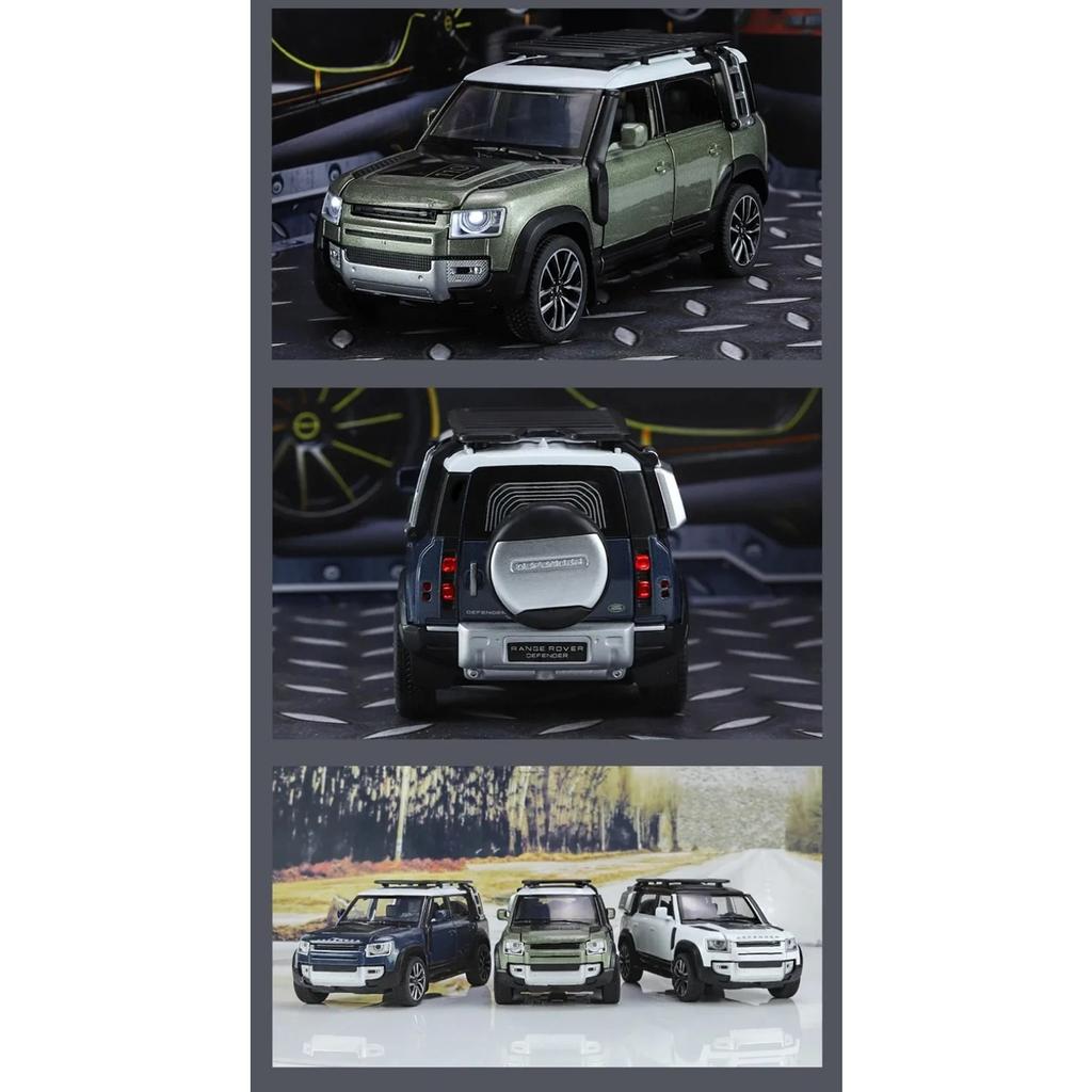 1/32 Range Rover Defender SUV Alloy Car Model Diecast Metal Toy Simulation Off-road Vehicles Model Sound and Light Toys Car Gift