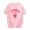 Pink Girl Heart Short Sleeve T-shirt Letter Strawberry Short T Simple Casual Short T South Korea Original Single Millennium Clothing