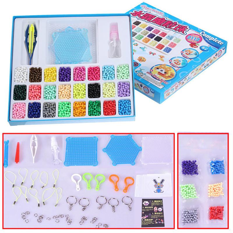 Волшебные водяные бусины с предохранителем, набор пазлов из перфорированной доски, набор цветных бусин с предохранителями, водные липкие бусины, сделай сам, художественные поделки