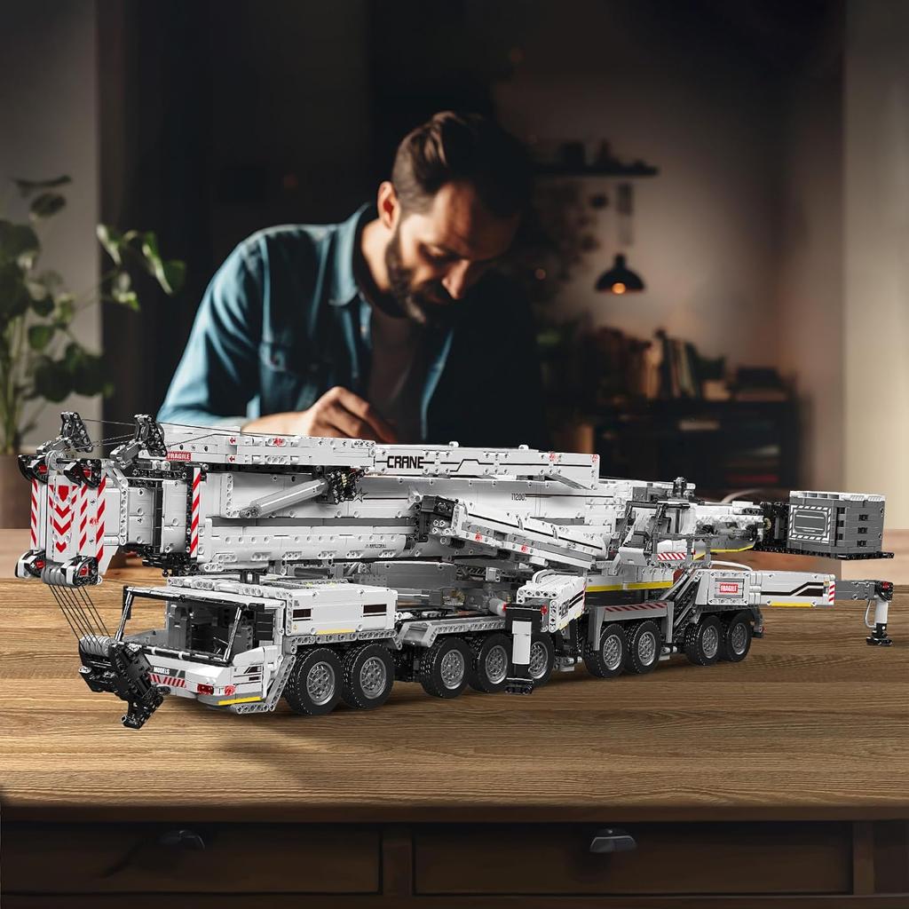 MOULD KING 17007/17008 Technical Car Toys Motorized LTM 11200 Crane Truck Building Block Assembly Model Brick Kid Christmas Gift