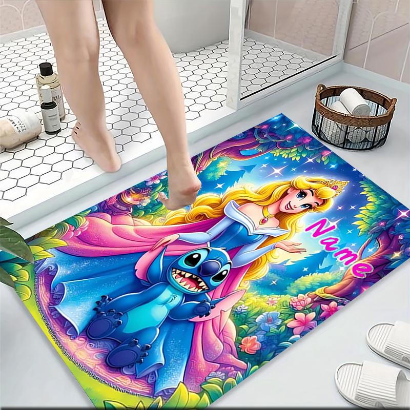 Custom Name Stitch Sweet Dreams Night Carpet Rug Customizable Soft Washable Anti-Slip Home Living Room Sofa Mats Personalized Rug. 0909374