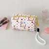 with Lanyard Cloth Cartoon Stationery Bag Puppy Cat Bear Print Pencil Pouch  School