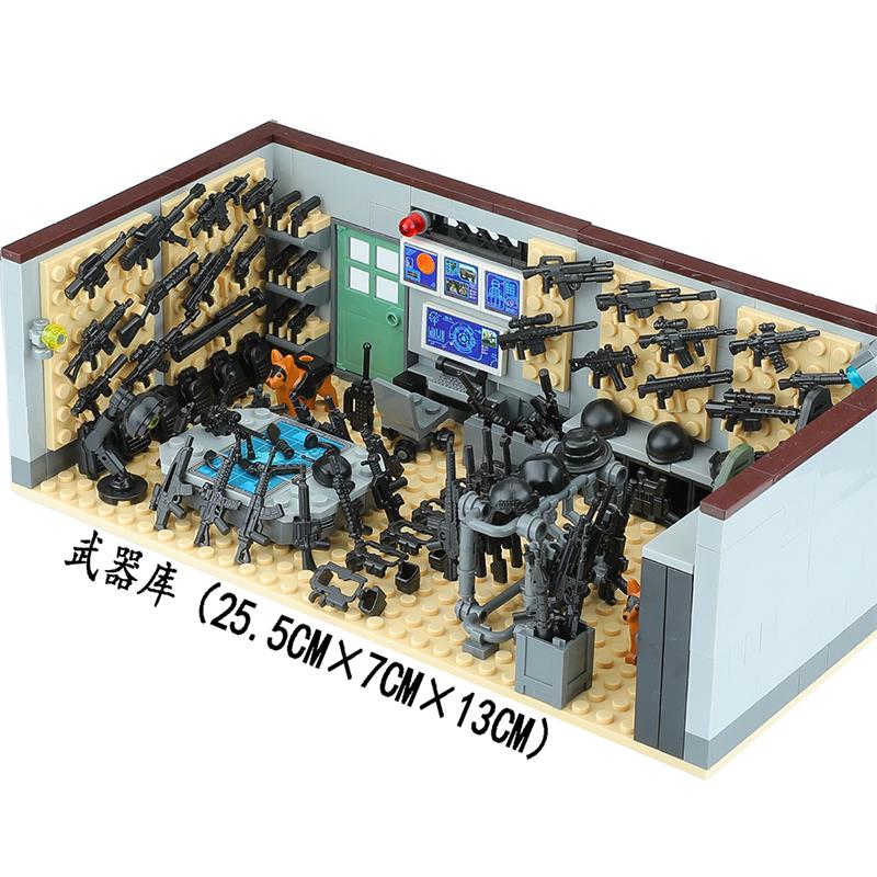 Высококачественный Moc Армейский стиль Высококачественное Оружие Высококачественное Оружейное хранилище Высококачественные Аксессуары Высококачественное Строительство Высококачественные Блоки Городская местность