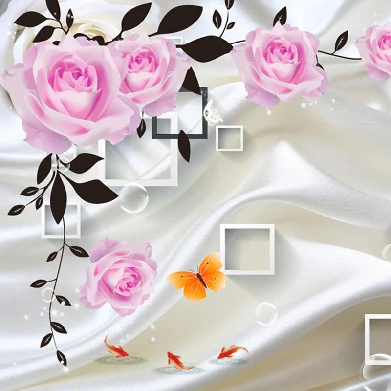 Фотообои для спальни, гостиной, ТВ-фона, стены, домашнего декора, настенные обои с цветком розы