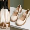 Модные туфли на платформе и каблуках для женщин 2024 года, корейские модные туфли Мэри Джейн, однотонные простые женские туфли-лодочки, удобные женские туфли на толстом каблуке