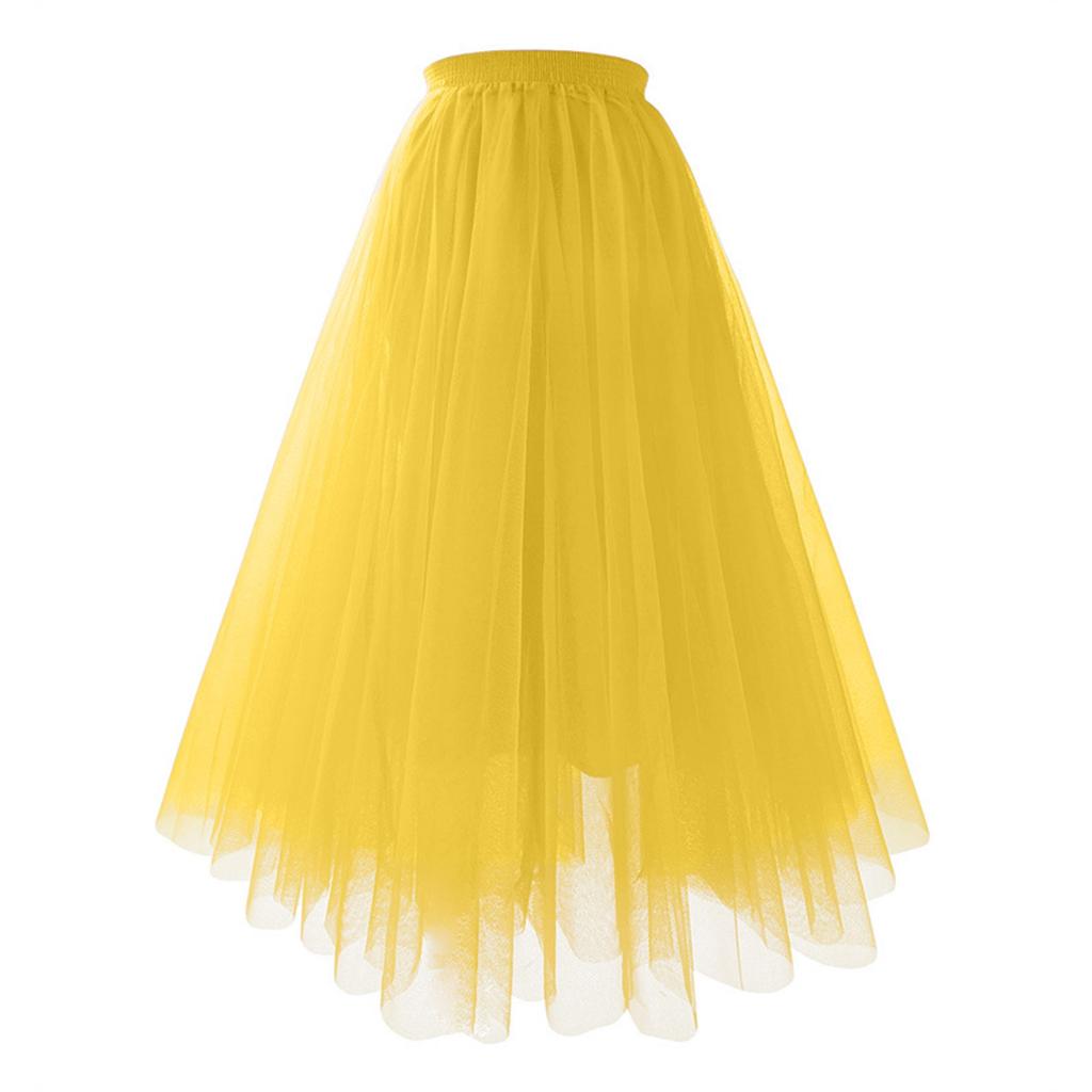 Женская повседневная однотонная сетчатая плиссированная юбка А-силуэта с высокой талией, длинная утягивающая юбка из мягкой пряжи