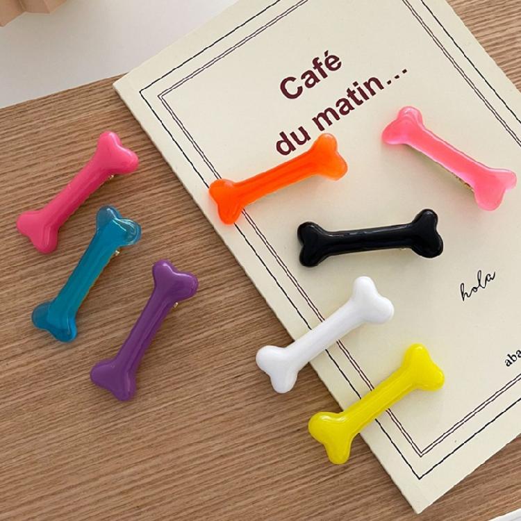 Заколка для волос в виде кости собаки Готическая боковая заколка-уточка Хэллоуинская заколка для челки Костюм