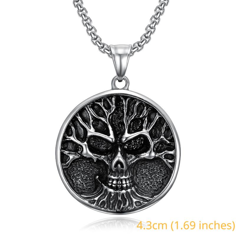 Мужские ретро-панк-готические украшения из нержавеющей стали «Древо жизни» с черепом Темный властный рок и;Ожерелье с подвеской Roll Party Biker