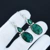 Elegant Emerald Gemstone Earrings, 925 Sterling Silver Earrings, Party Wear Jewelry, Dangle Drop Earrings For Anniversary Gifts