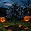 Halloween Artificial Flowers Outdoor Decor blueFake Flowers with Stake Waterproof Faux Flowers for Garden Patio Yard Pathway Halloween Decorations