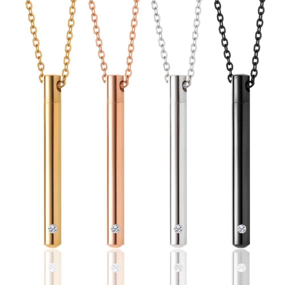 Fashion Lucky Charm Ash Urns Perfume Vial Necklace Aroma Diffuser Long Chain Wishing Bottle Pendant