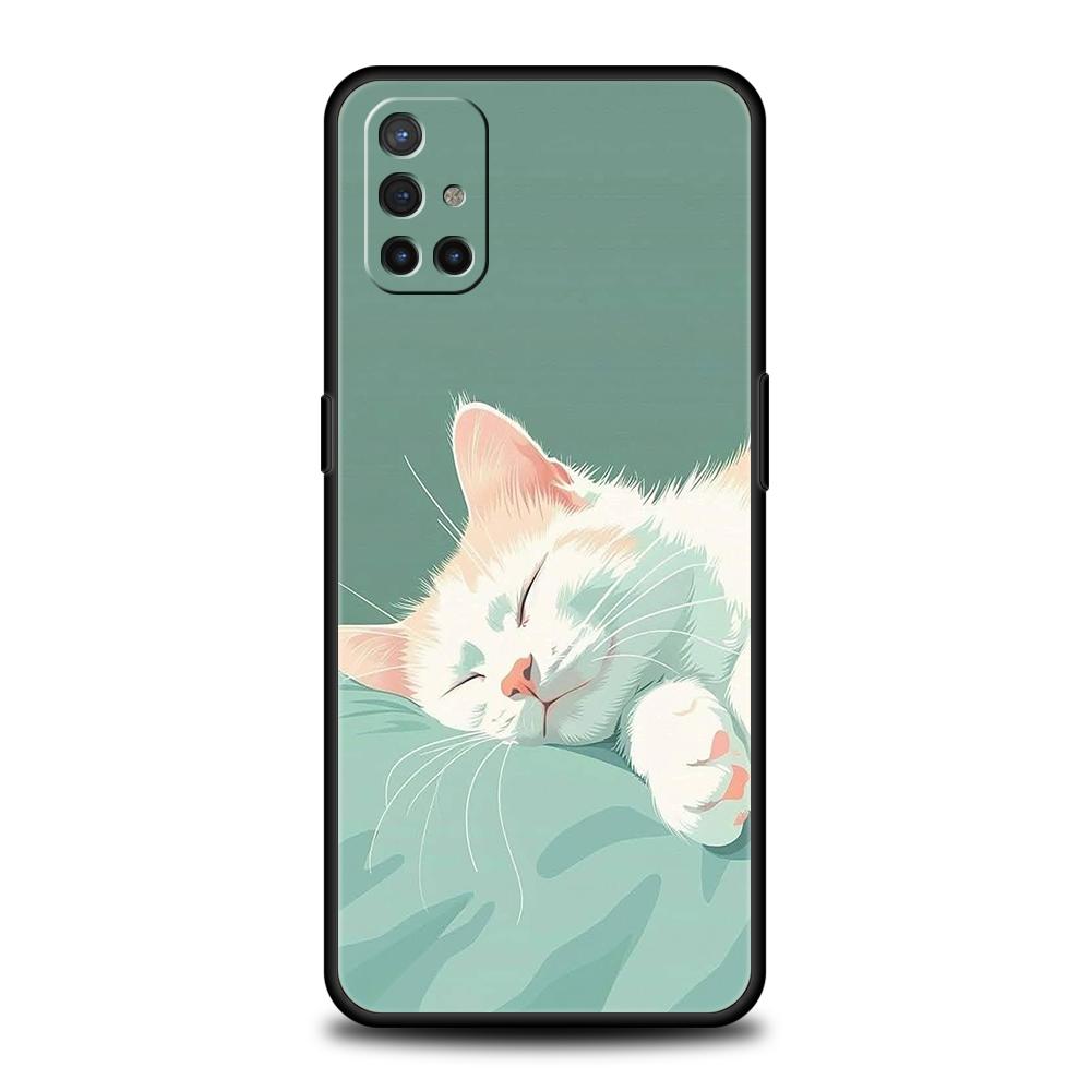 Чехол для телефона для Oneplus 13R 12R 13 12 10T 10R Nord N100 N200 N10 10 9 9R 9RT CE 2 Z Pro 5G Мягкий ТПУ чехол Мультяшный кот Fundas Сумки