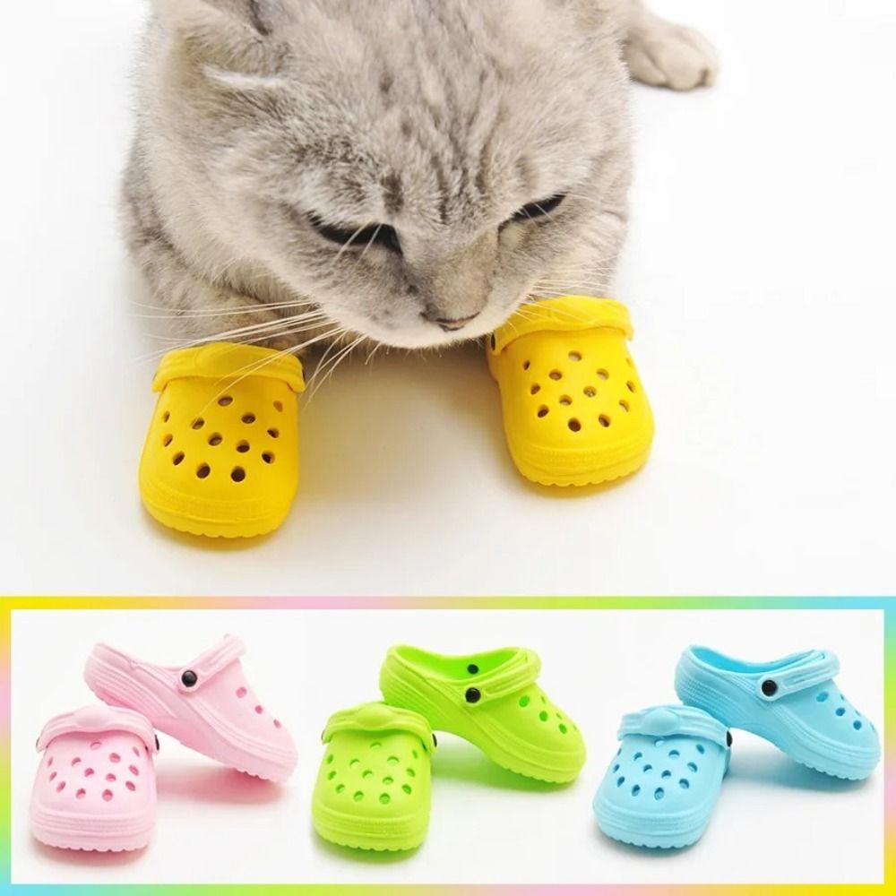 Breathable Cat Hole Slippers Thickened Pet Sandals Creative Dog Paw Protectors  Photo Props