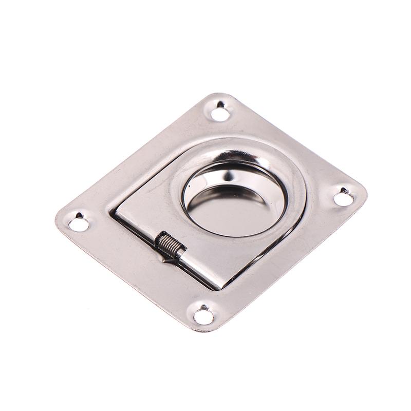 1 шт. 65X56 мм Квадратное подпружиненное кольцо-пуля из нержавеющей стали, ручка для люка палубы лодки, заподлицо, фурнитура для шкафа, утопленные кольца-пули