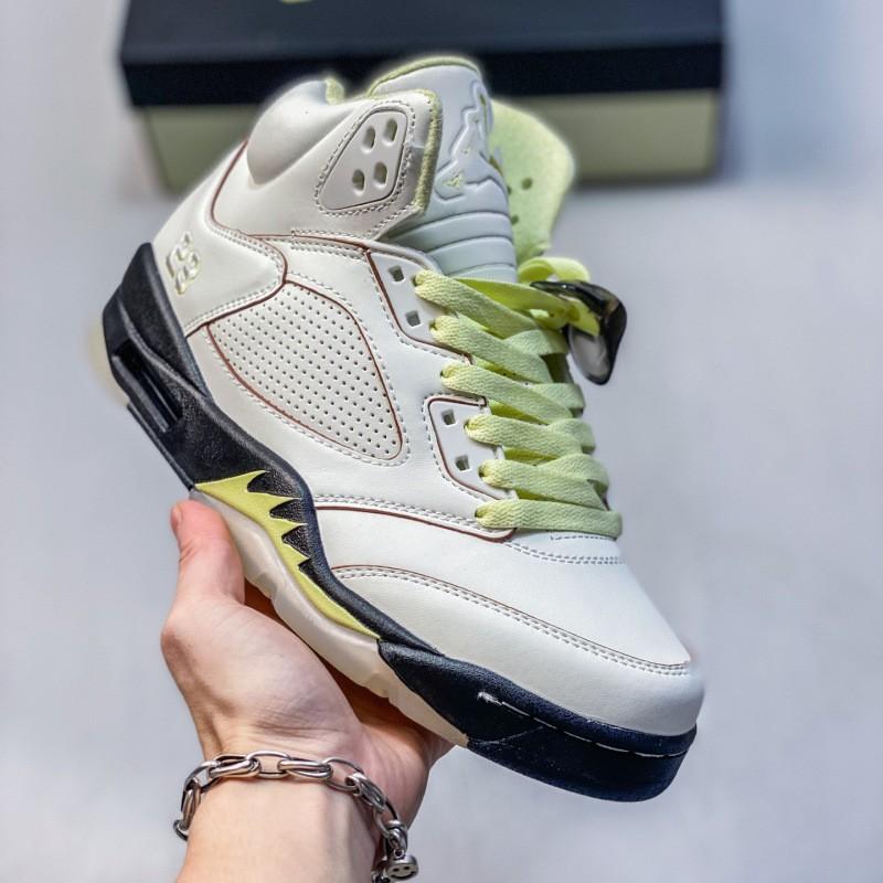 Air 5 Tokyo White Pink NY Oregon Collaboration Reflective Basketball Sneakers Unisex High Top