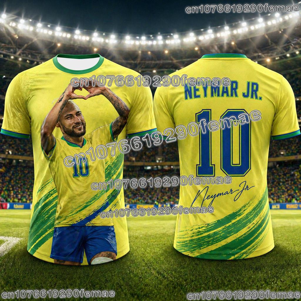 New Trendy Neymar Soccer Jersey Breathable Summer Sports Shirt For Fans Outdoor Football Practice And Daily Wear