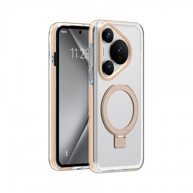 Transparent Candy Color Phone Case With Built-in Kickstand Pura 70 Ultra Pro Plus PCTPU Hybrid Design