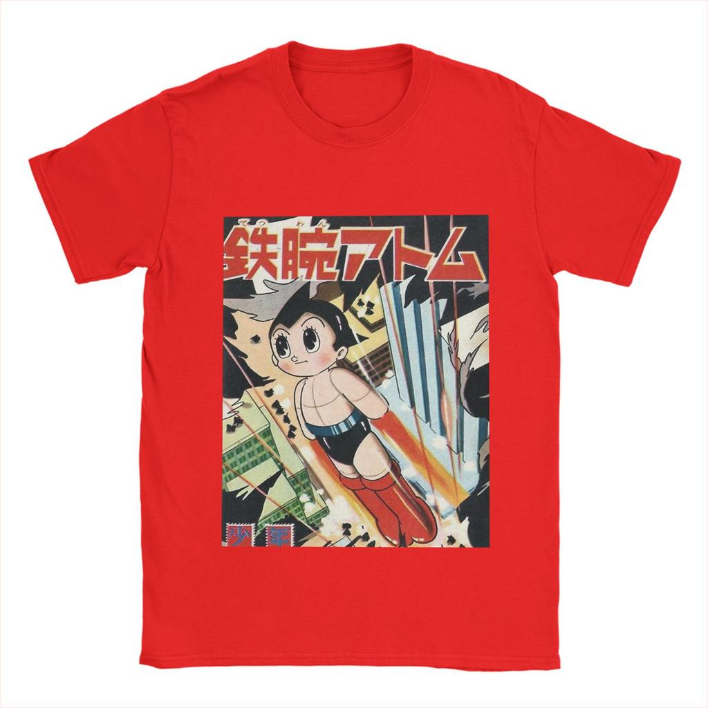 Men T-Shirts Vintage Astro Boy Cover Casual Pure Cotton Tees Short Sleeve  T Shirt O Neck Clothes Plus Size
