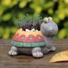 Creative Cartoon Turtle Succulent Flower Pot: Micro-Landscape Resin Garden Decoration and Vase Ornaments