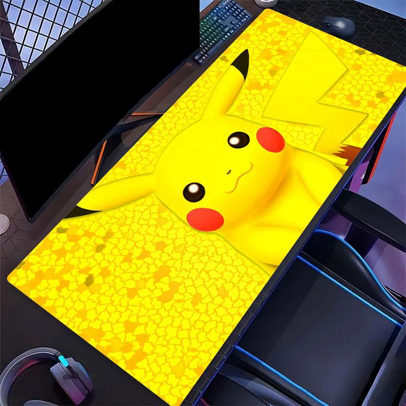 Happy Pikachu Print Cushion Non-slip Laptop Tablet Big Mousepad XXL Mat Mini PC Playmat With Lock edge