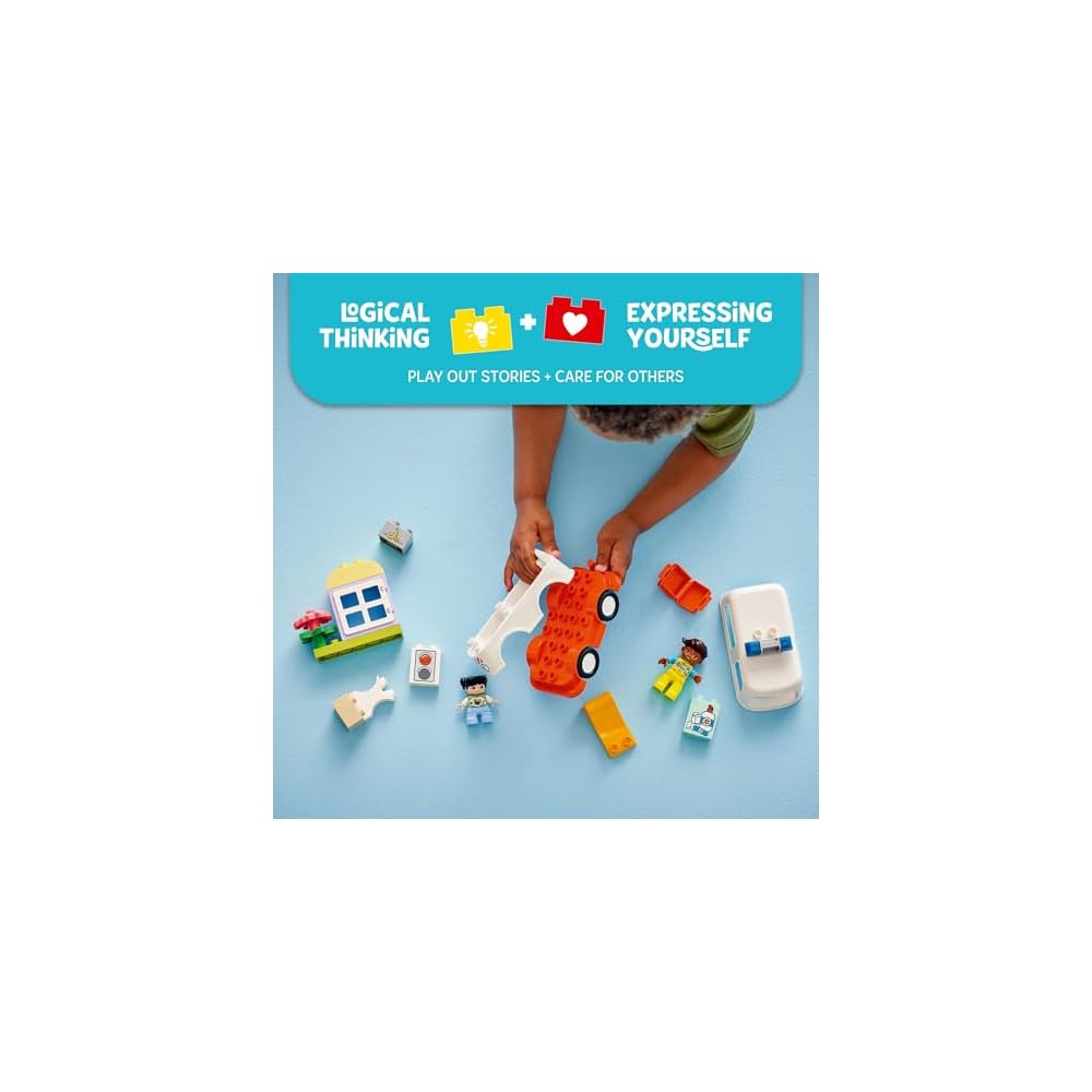 LEGO DUPLO Town Emergency Vehicle Toy Set for Kids 1.5-4 Years Old Educational Building Blocks