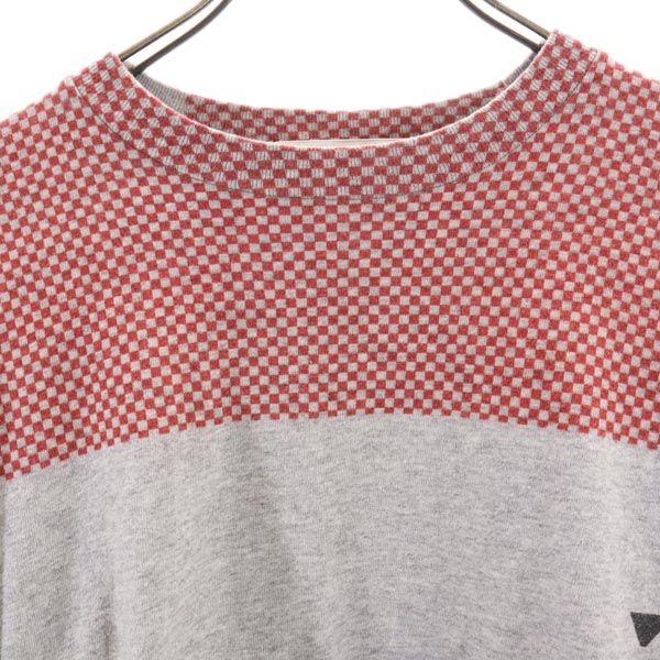 TOGA VIRILIS Long sleeve T-shirt 44 Gray x Red x Blue Men's Used