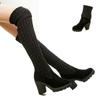 Women Autumn Winter Boots Over The Knee High Middle Heel.