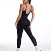 Women's Backless Seamless Ribbed Jumpsuit: Slimming Tank Bodysuit for Yoga