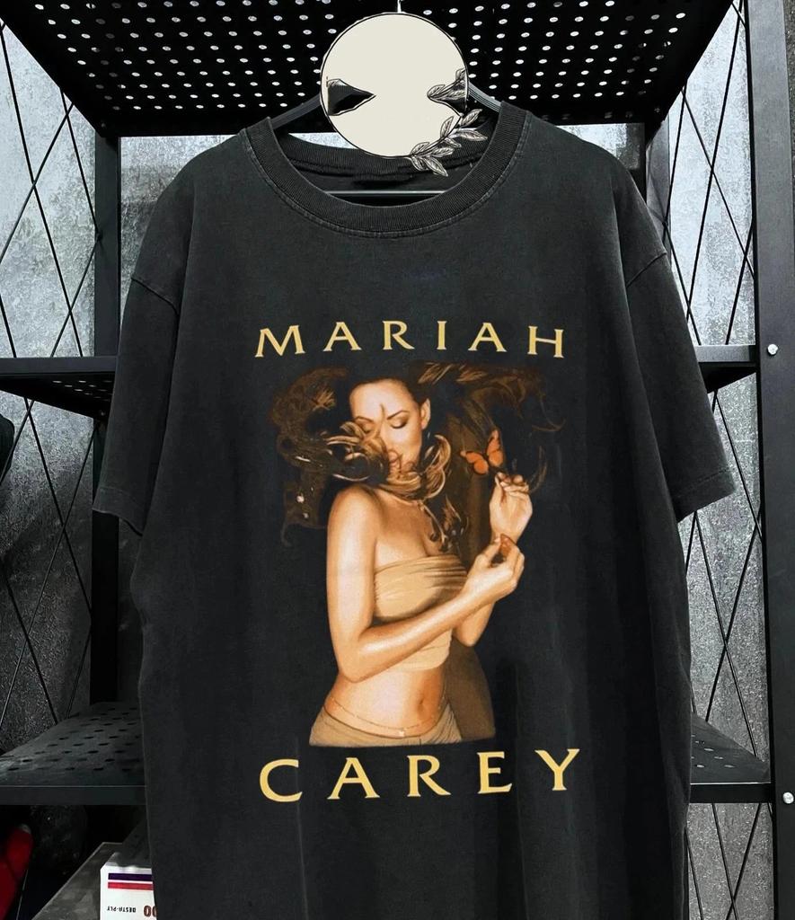 Mariah Carey Music Concert Black Cotton T Shirt Full Size S-5XL