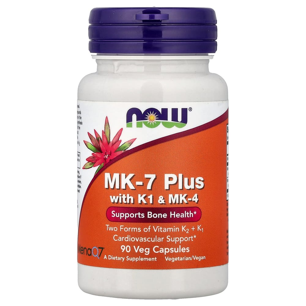 NOW Foods MK-7 Plus with K1 & MK-4 Veg Capsules, 90 Count