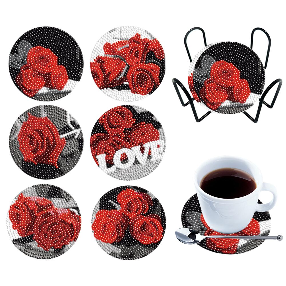 6 шт. Алмазная мозаика Подставки Свежая зелень Алмазная живопись Наборы подставок Мандала Деревянные для взрослых Детей Начинающих Подарочные принадлежности