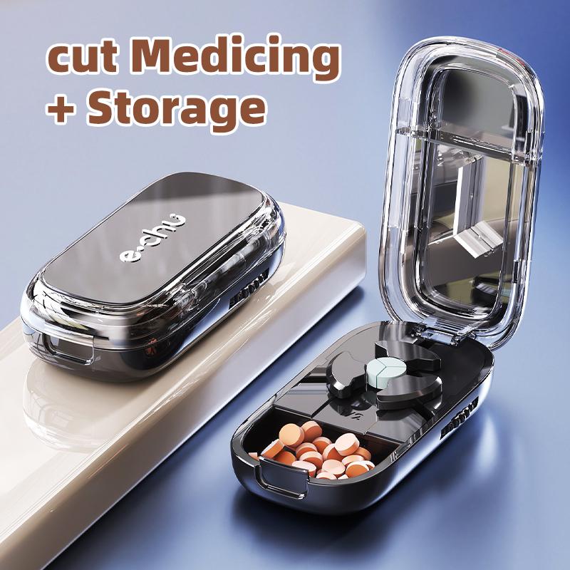 Кейс для таблеток для здоровья Четверть таблетки Резак Коробка для хранения Портативный Таблетки Лекарство Пыленепроницаемый Разделитель для маленьких таблеток и больших