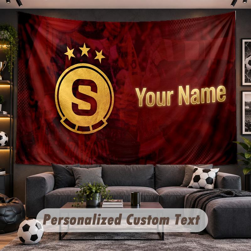 Sparta Prague Personalized Tapestry Support Custom Name, Wall Art Home Decoration