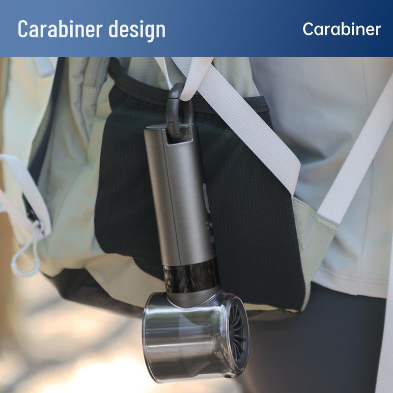 High-Speed Portable USB Handheld Fan with Carabiner and Cold Compress Feature