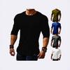 Spring and Summer New Casual Solid Color Men's Round Neck Long Sleeve T-shirt Slim Fit Youth T-shirt