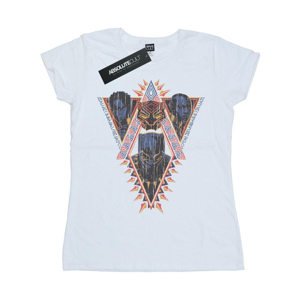 Marvel Womens/Ladies Black Panther Tribal Heads Cotton T-Shirt