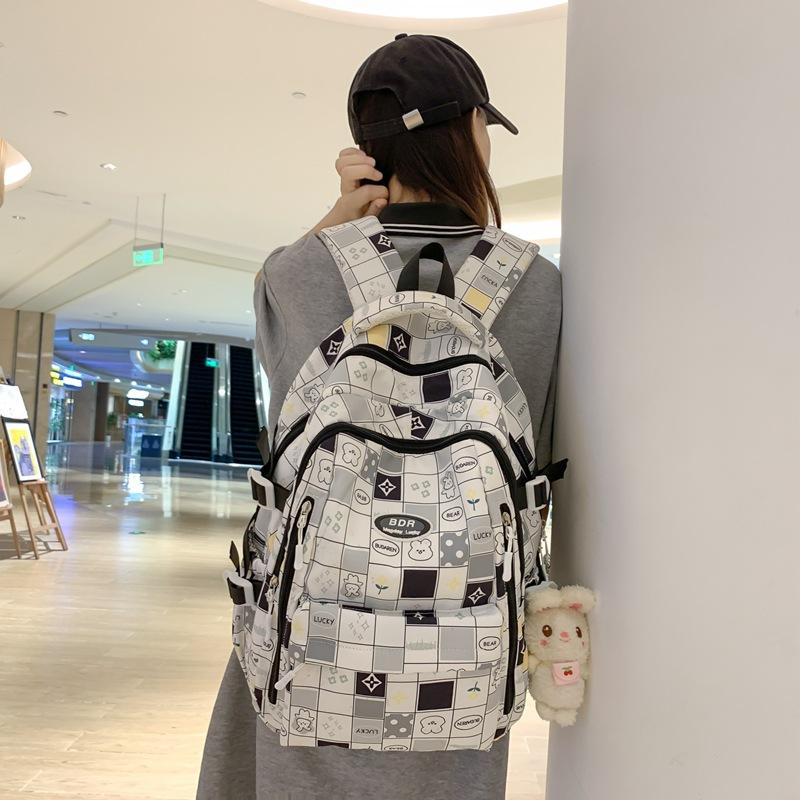 Школьная сумка женская корейская версия нового рюкзака большой емкости с мультяшным принтом для старшеклассников студентов колледжа свежая сумка через плечо