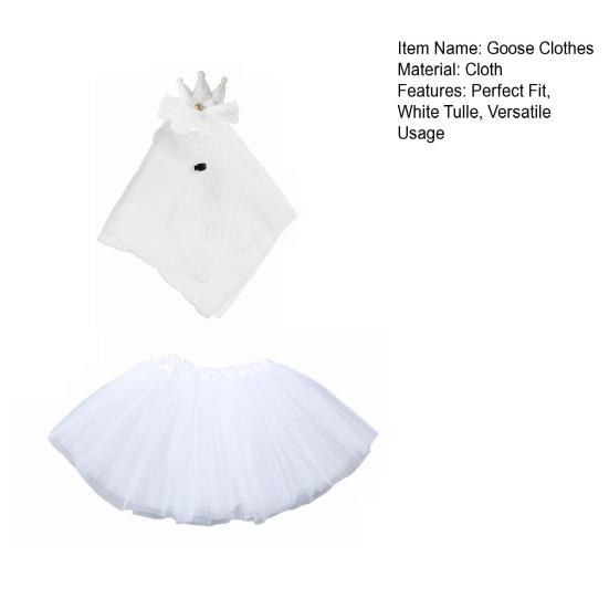 Yousheng White Wedding Porch Goose Clothes Easy To Wear Festival Goose Attire Garden Decor Porch Goose Outfit