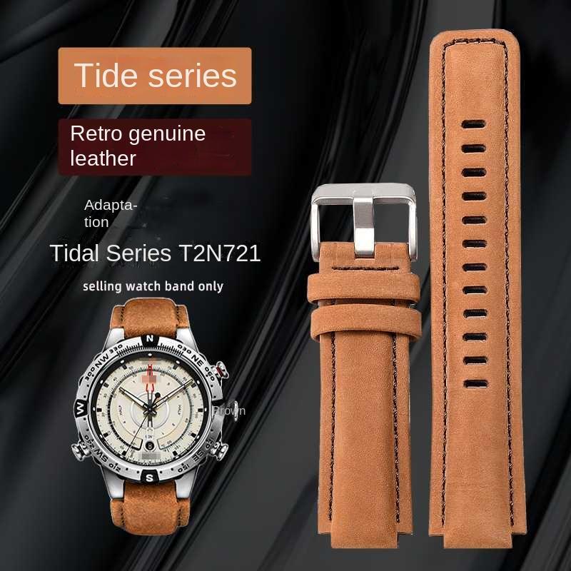 Для часов TIMEX Ремешок Мужской Приливный Компас Ремешок T2N721 T2N720 W2R55500 TW2T76500 Кожаная Часовая Цепочка Силиконовый Резиновый Ремень 24*16 мм