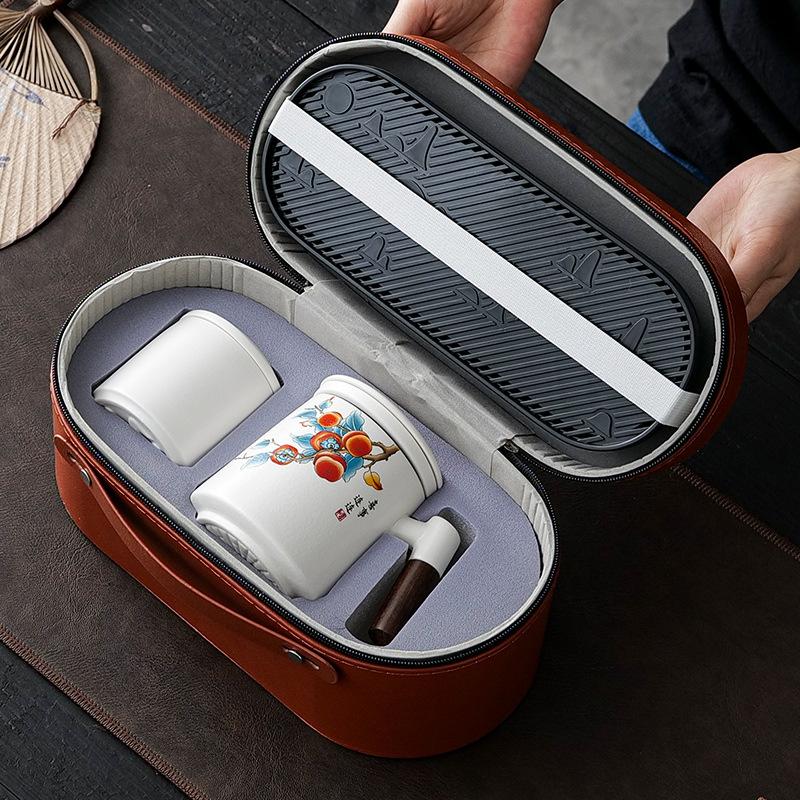 Meishi tea separation teacup ceramic brewed tea cup office with lid filter tea drinking single personal special mug