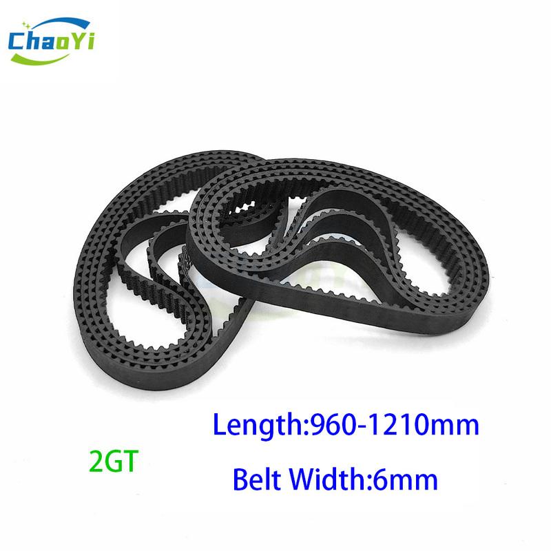 2GT Closed Loop Rubber Timing Belt Length 960 976 1000 1040 1100 1110 1136 1140 1164 1180 1210mm Width 6mm 1000-gt2 1110-gt2