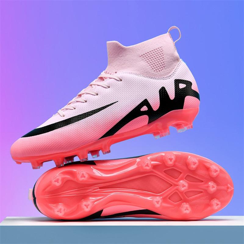 New Men Cleats Grass Soccer Shoes TF/FG Futsal Indoor Sport Training Football Boots Ankle Kids Match Hot-selling High-quality