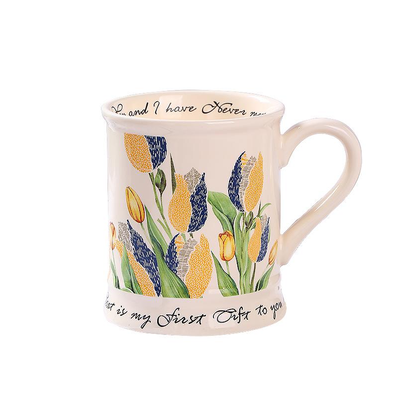 Original Retro Ceramic Cup Mug Coffee Cup Large Capacity Home Personalized Hand-Painted Office Water Cup Souvenir