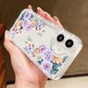 Прозрачный чехол с цветочным принтом сакуры и ромбовидной рамкой для iPhone 16E 16 15 Pro Max 14 Pro 13 12 11, противоударный чехол из мягкого силикона с защитой от падений