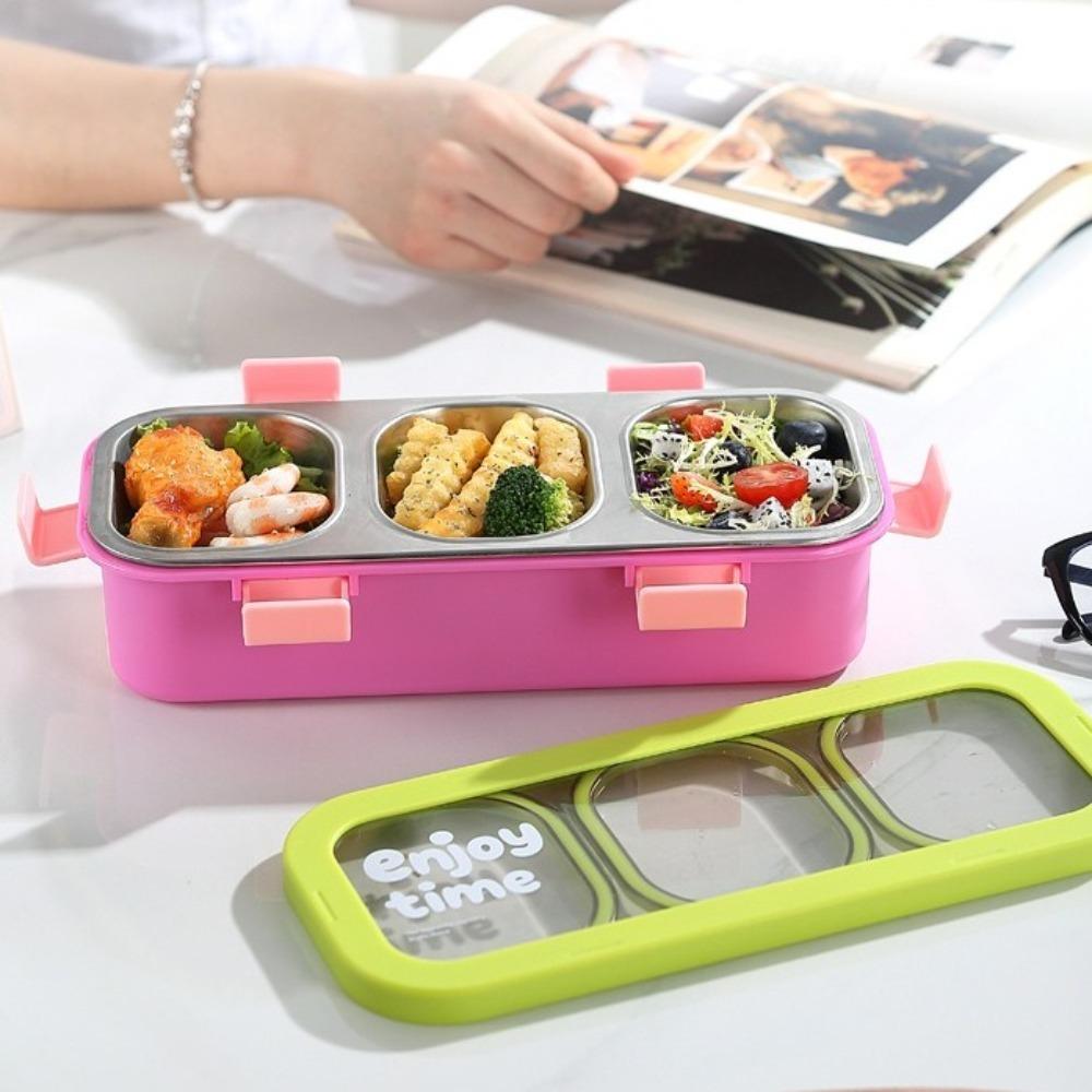 Eco Friendly Stainless Steel Lunch Box Removable Divided Lunch Box Travel Food Tray Picnic