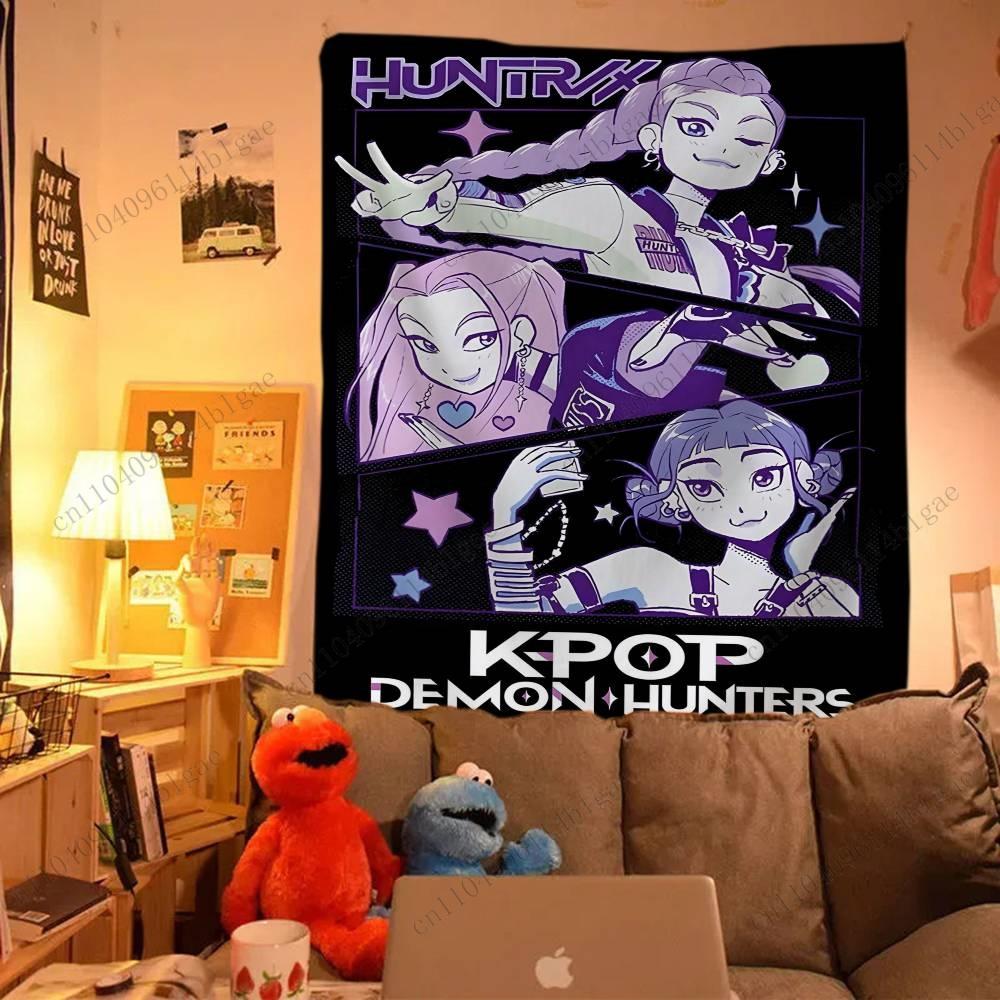 Kpop Anime Idols Living Room Tapestry Anime Wall Banner For Party Backdrop Aesthetic Living Room Decor Anime Tapestry