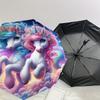 1pc Unicorn Fantasy Night Sky Umbrella with Plastic Handle,Suitable for All Seasons Home Travel Outdoor UmbrellaDD708
