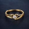 Simple Stylish Hollow Love Heart Ring for Women Luxury Gold Color Inlaid Zircon Bridal Wedding Rings Trendy Jewelry