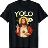 Иисус Христос YOLO ЖЕСТЬ Мем Смешная Христианская Пасхальная Футболка